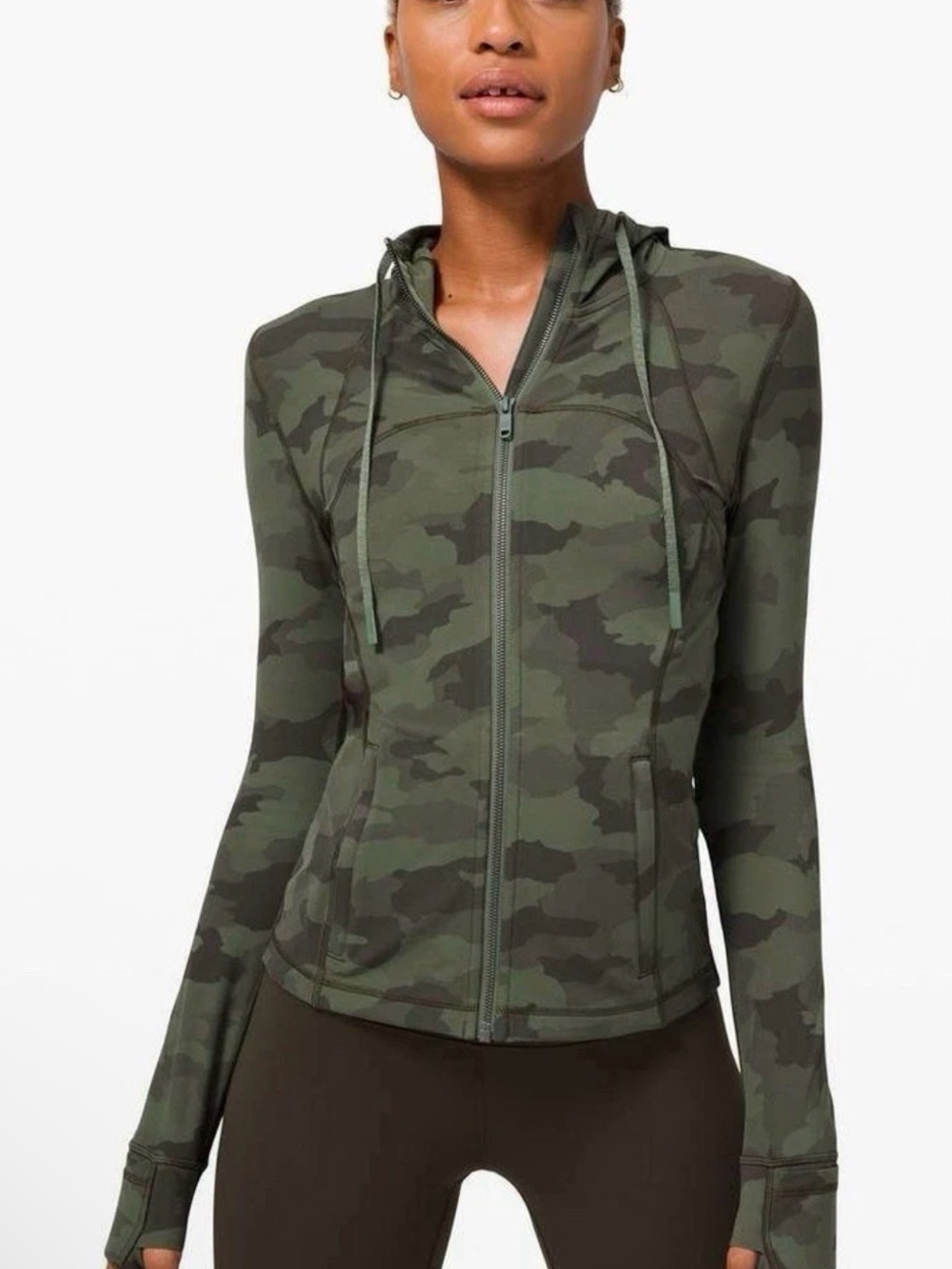 Lululemon Hooded Define Jacket Heritage 365 Camo Dark Olive Multi Size 6